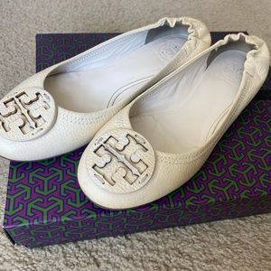Tory Burch Reva, size 9, Ivory/white